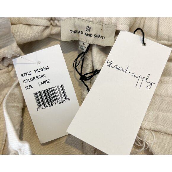 Thread & Supply Women's Ecru Belted Paper Bag Pants Size Large NWT - Picture 6 of 7